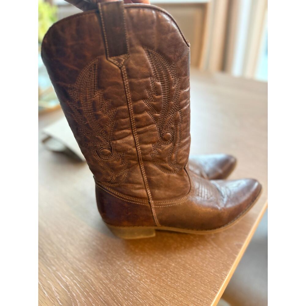 American Eagle Women's Faux Leather Brown Cowboy Boots Size 9M